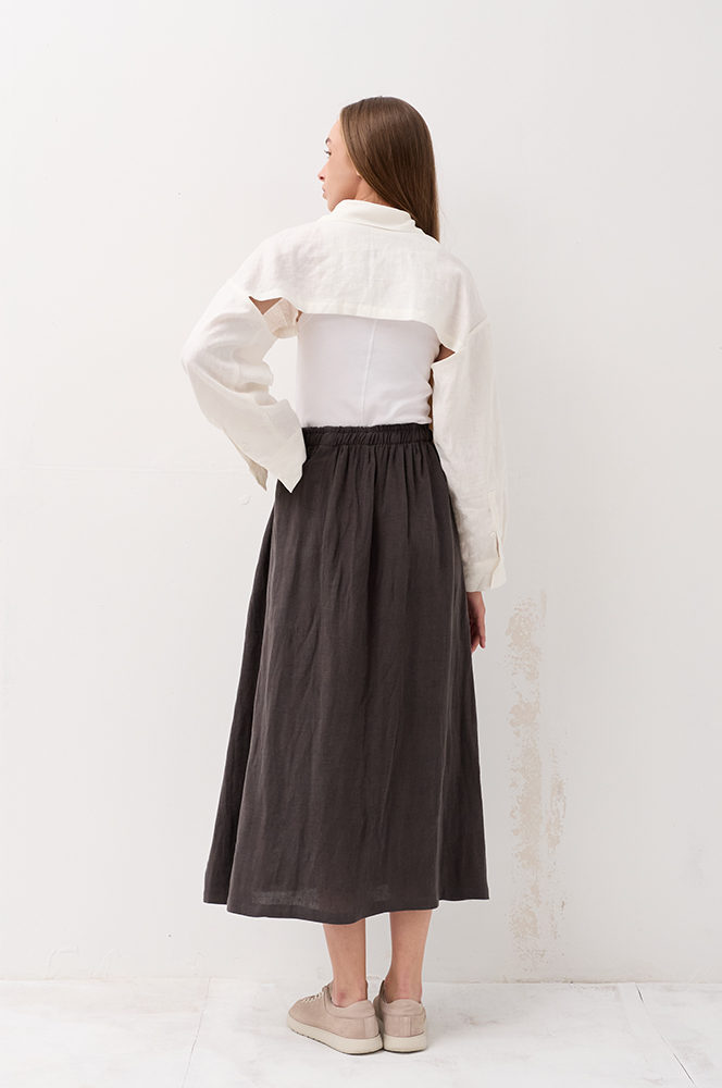 Спідниця льон бохо торф (С87)